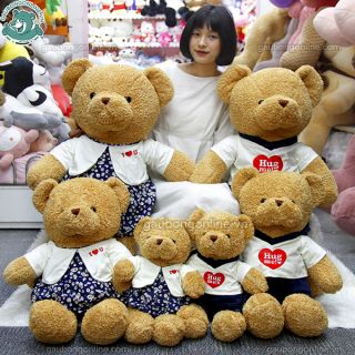 Teddy Hug đôi siêu đáng yêu lông xù kích thước 70cm