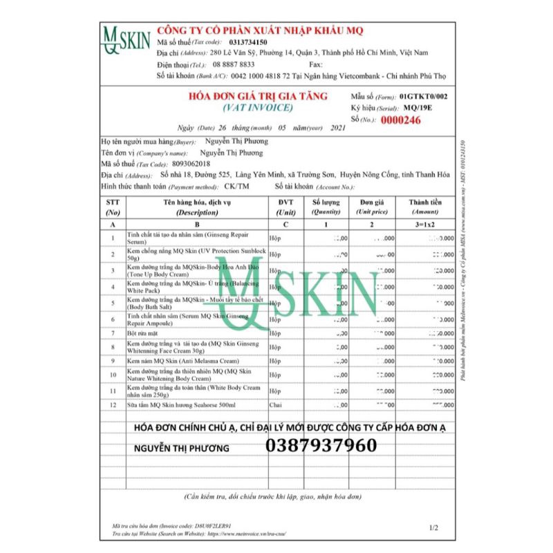 [Chính Hãng] Serum Thay Da Nhân Sâm MQ Skin Chính Hãng | BigBuy360 - bigbuy360.vn