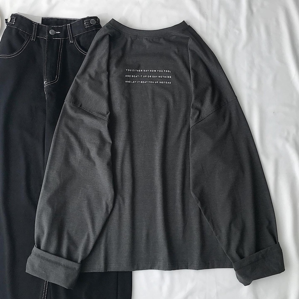 Áo Thun Tay Dài JEM CLOSET Chất Nỉ Thun Thoáng Mát Thấm Hút Mồ Hôi INSTEAD 1833