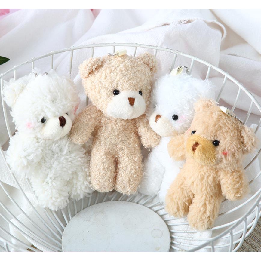 Móc Khóa Gấu Bông Đính Ngọc Trai Giả Dễ Thương