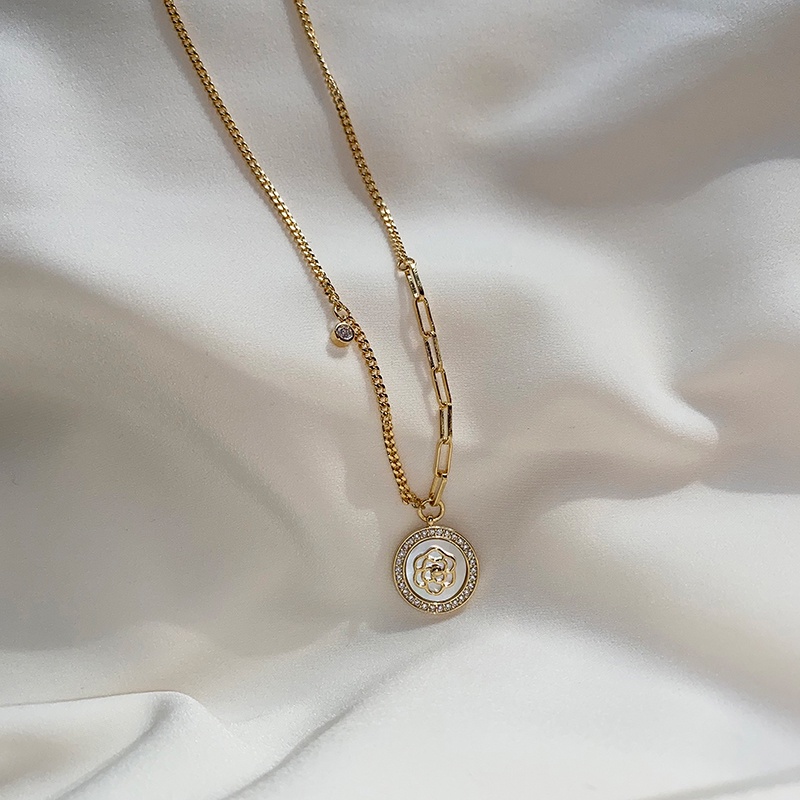 Vòng cổ mặt hoa trà phong cách retro thời trang cho nữ