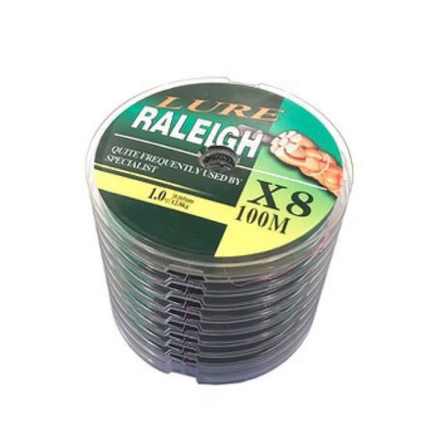 Dây dù câu cá Lure Raleigh X8 dài 100m  Dây dù PE 7 màu Raleigh X8 Siêu Bền hàng chất lượng Nhật Bản y hình c
