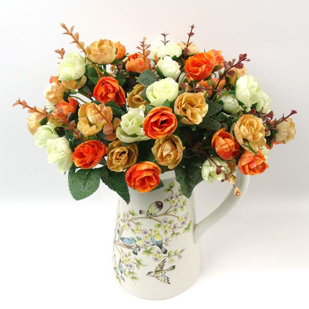 Nhánh 21 Đầu Hoa Nhân Tạo Trang Trí Tiệc Cưới DIY|Cành Cây Giả Trang Trí Nhà Cửa Sinh Động