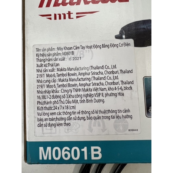 Máy khoan đầu AutoLock cầm tay bằng điện Makita M0601B
