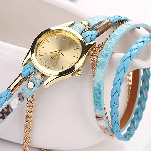 Đồng hồ dây giả da họa tiết da báo cho nữ