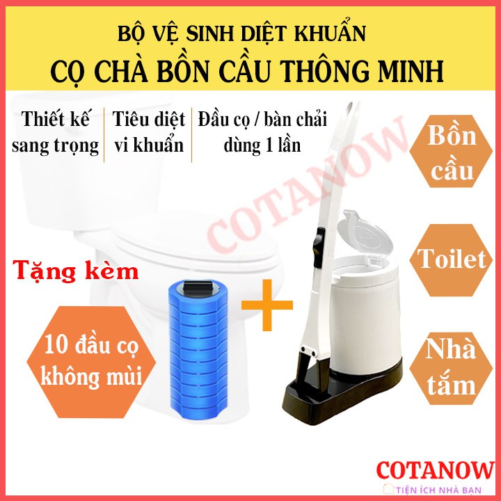 Cọ Chà Bồn Cầu Vệ Sinh Toilet Nhà Tắm diệt vi khuẩn COTANOW - Đầu cọ dùng một lần