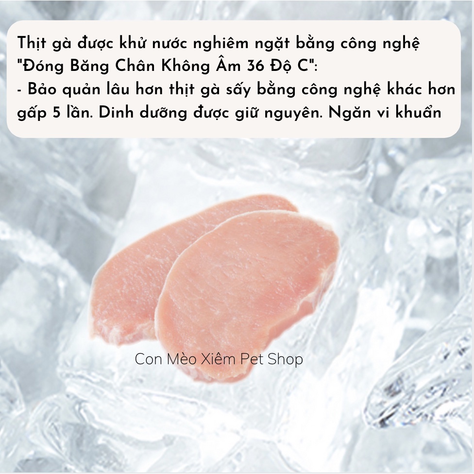 Salad cho thú cưng gà nấm rau củ sấy khô cho chó mèo 150gr, snack salat trộn ăn vặt chất xơ Con Mèo Xiêm
