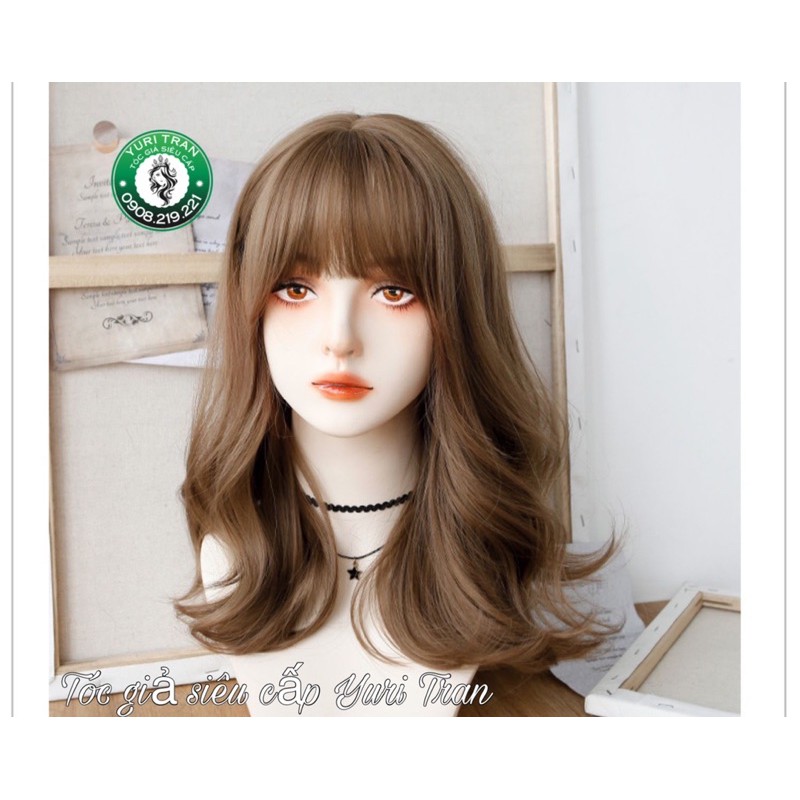 TÓC GIẢ NGUYÊN ĐẦU DỢN NGẮN VÀNG RÊU, HÌNH DO XƯỞNG YURI CHỤP THẬT 100%- TÓC LUÔN TẶNG KÈM LƯỚI TRÙM XỊN Ạ