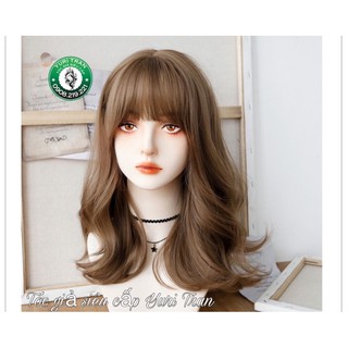 TÓC GIẢ NGUYÊN ĐẦU DỢN NGẮN VÀNG RÊU, HÌNH DO XƯỞNG YURI CHỤP THẬT 100%- TÓC LUÔN TẶNG KÈM LƯỚI TRÙM XỊN Ạ