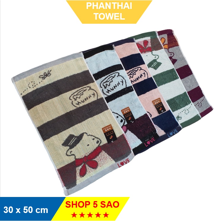 Khăn mặt Cotton cẩm Gấu siêu đáng yêu #khanmat #bonhau