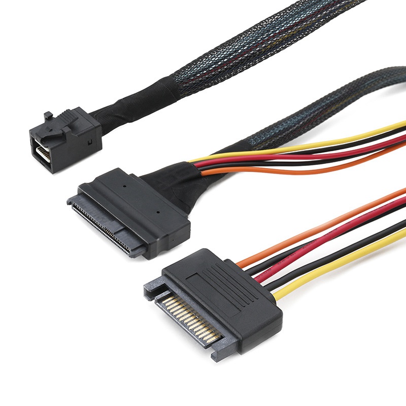Dây Cáp Chuyển Đổi 0.5M / 1.5Ft Mini SAS SFF 8643 Sang U.2 SFF-8639 15 Pin