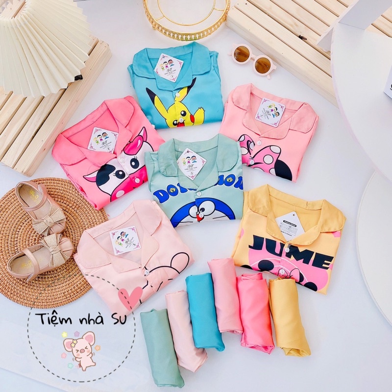 Đồ bộ cho bé - Bộ Pijama Lụa in 3D cho bé cực xinh  (08-20kg) ❤️