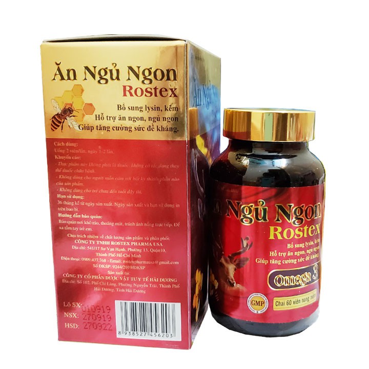 Viên Ăn Ngủ Ngon Rostex Omega 3 COEMZYM Q10 cải thiện mất ngủ