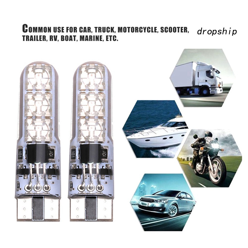 Set 2 Đèn Led T10 5050-6smd Rgb Gắn Biển Số Xe Ô Tô