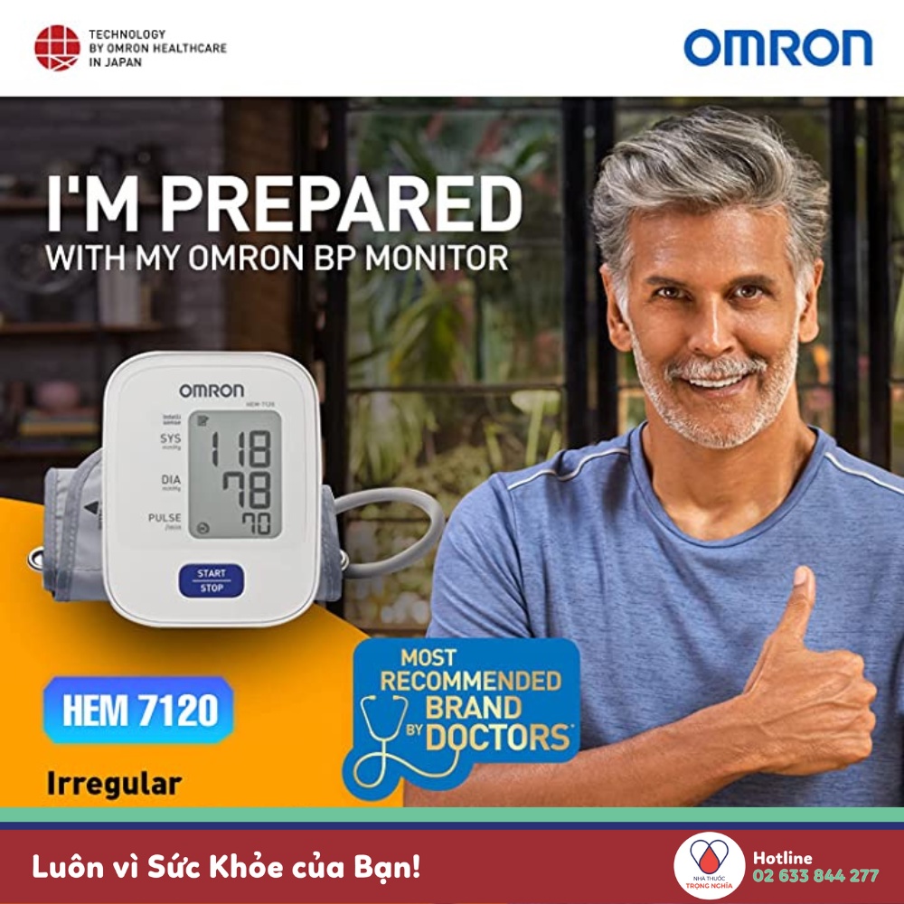 Máy đo huyết áp bắp tay Omron Hem 7120
