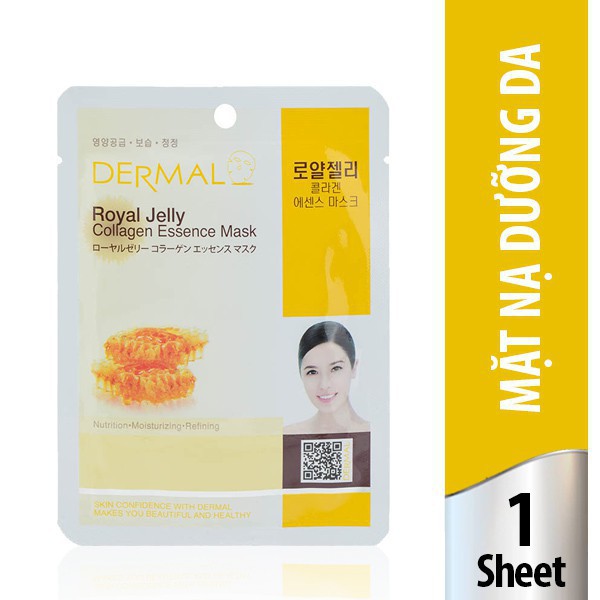 [QUÀ TẶNG] Mặt Nạ Dưỡng Da Chiết Xuất Sữa Ong Chúa Dermal Royal Jelly Collagen Essence Mask 23g