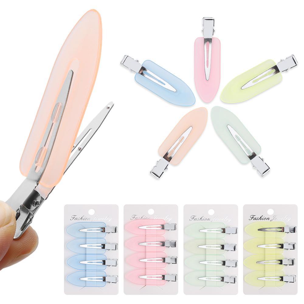 Set 4 Kẹp Tóc Trong Suốt Màu Sắc Kẹo Ngọt Không Để Lại Dấu Vết