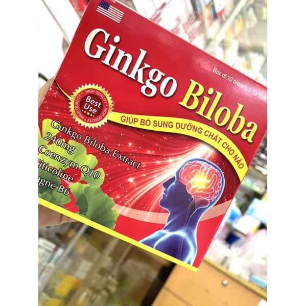 VIÊN UỐNG BỔ NÃO GINKGO BILOBA 240mg [ HỘP 100 VIÊN]