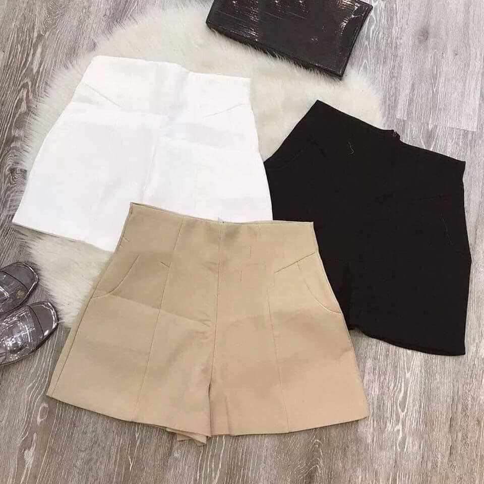 Quần shorts cạp cao
