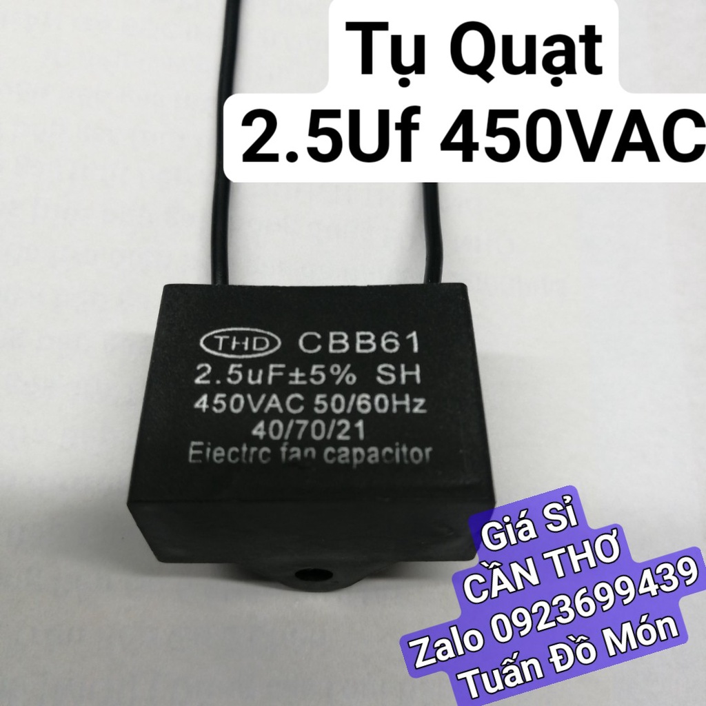 Tụ quạt 450VAC 2,5uf phụ tùng linh kiện chính hãng