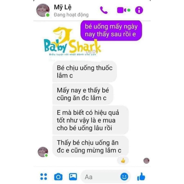 [Chính hãng] Baby shark sirô Cá Mập Giúp bé ăn ngon, hết táo bón,tăng đề kháng  Date mới
