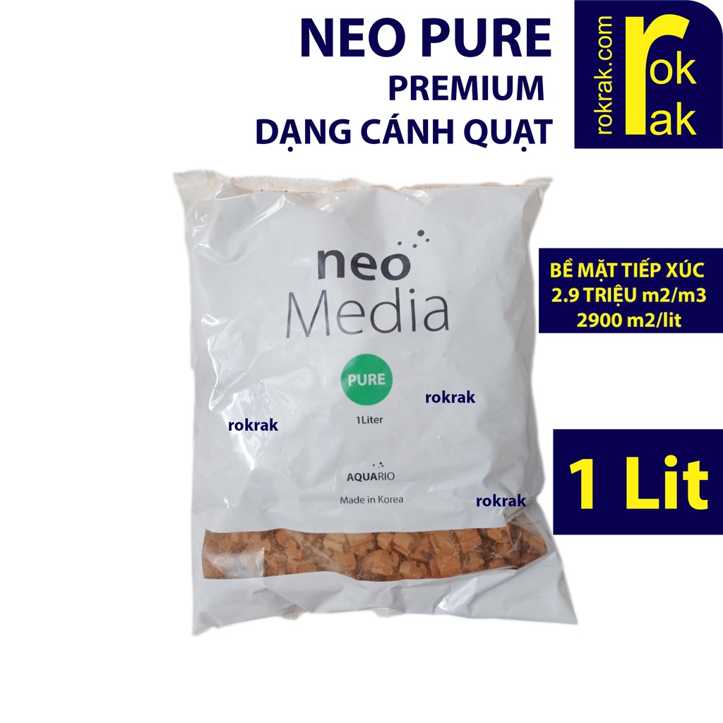 Vật liệu lọc Neo Media phiên bản 2021 - Pure Premium bịch 1Lit bản cải tiến độ bề 5 năm