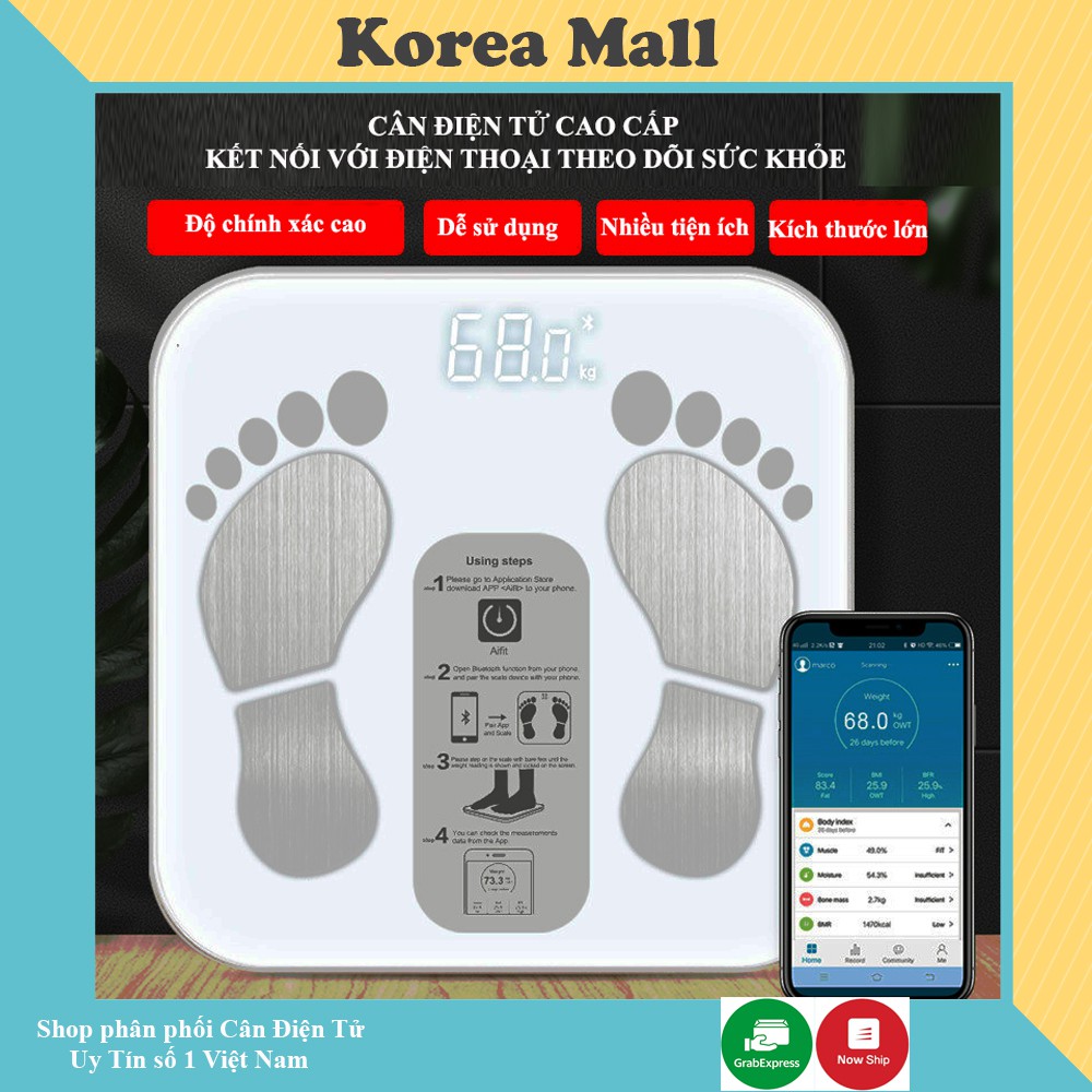 Cân Điện Tử Sức Khỏe Thông Minh Cao Cấp Digital Body Fat Scale 2021 Phân Tích Lượng Mỡ...Sử Dụng App Tiếng Việt