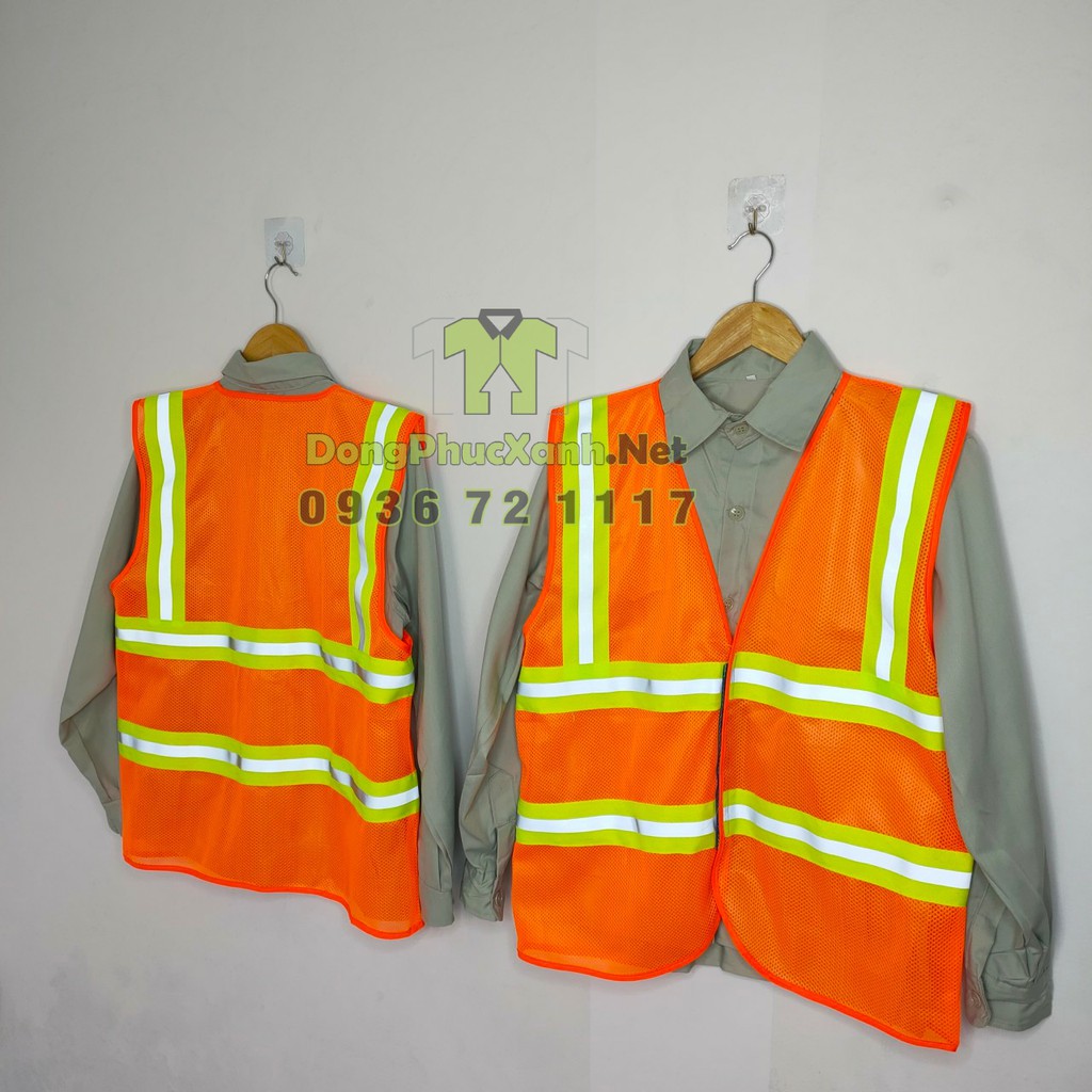 Áo lưới công nhân, áo lưới phản quang bảo hộ lao động BHLĐ 3M, áo lưới công trình