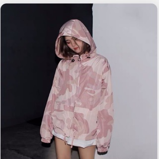 Áo khoác rằn ri hồng camo jacket cực iu