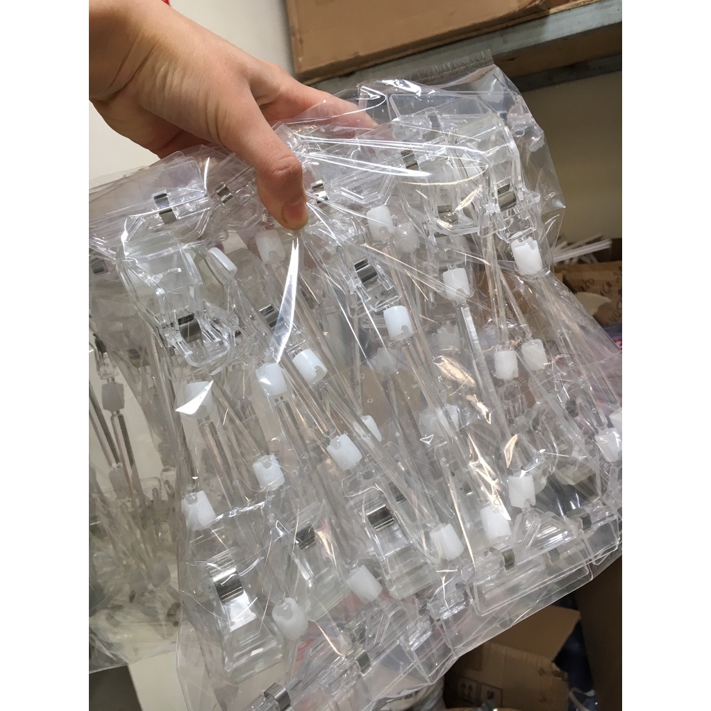 Kẹp quảng cáo, kẹp mica V08 dài 21cm, kẹp mica 2 đầu