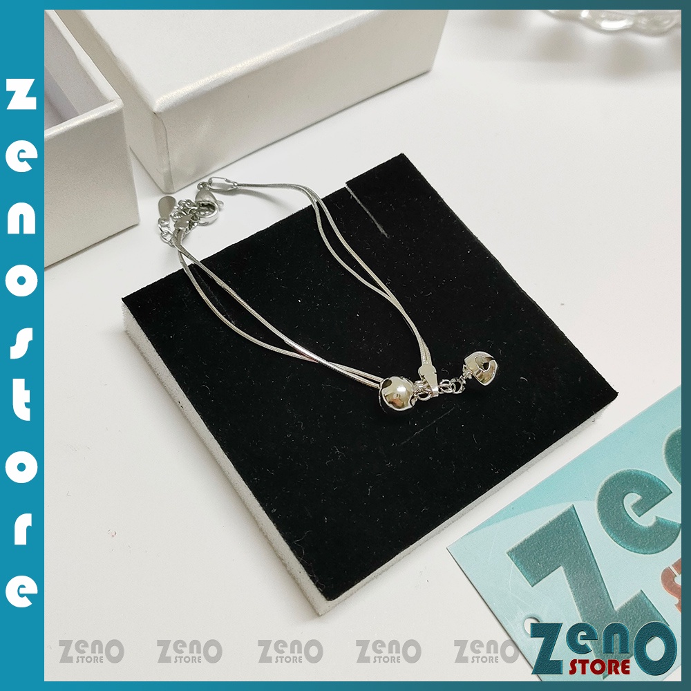 Vòng tay chuông 2 lớp ZenO (full box) LT02, Lắc tay phong cách Hàn Quốc