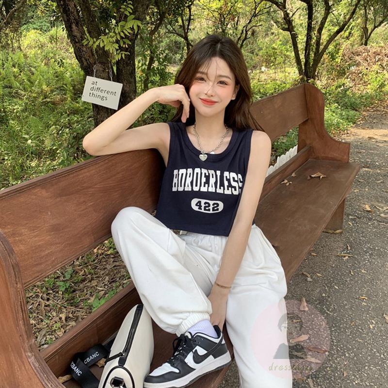 Áo Sát Nách Cổ Tròn In Chữ Và Số Thời Trang Mùa Hè Cho Nữ