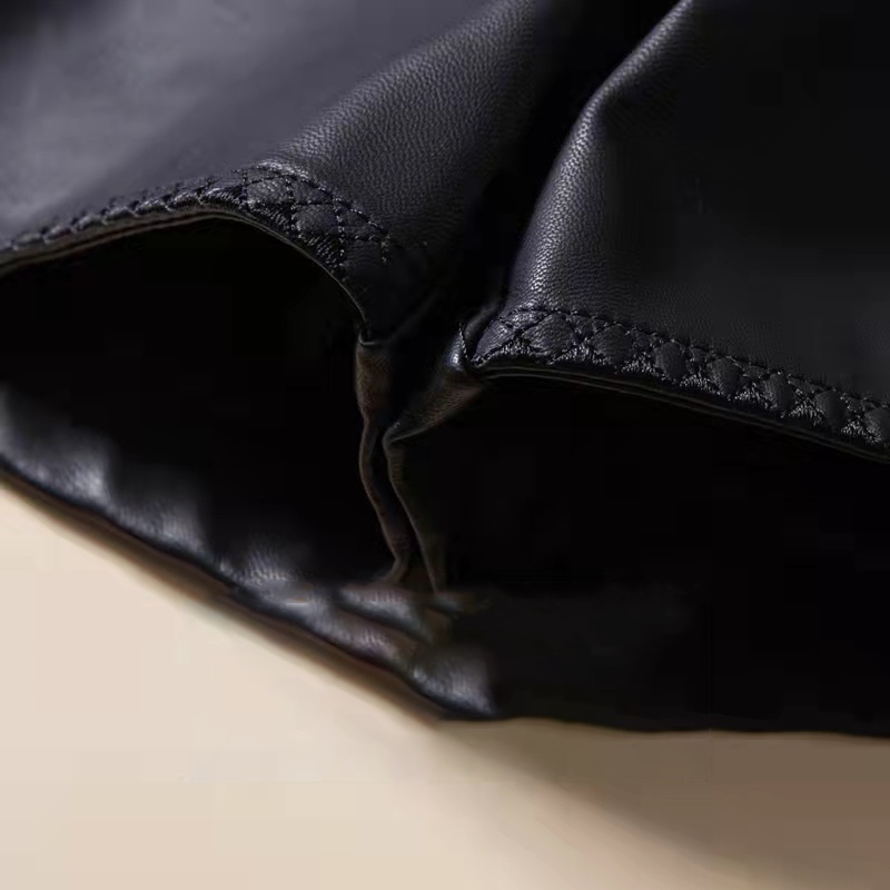Quần Short Da PU Màu Đen Lưng Cao Tôn Dáng Hợp Thời Trang Cho Nữ