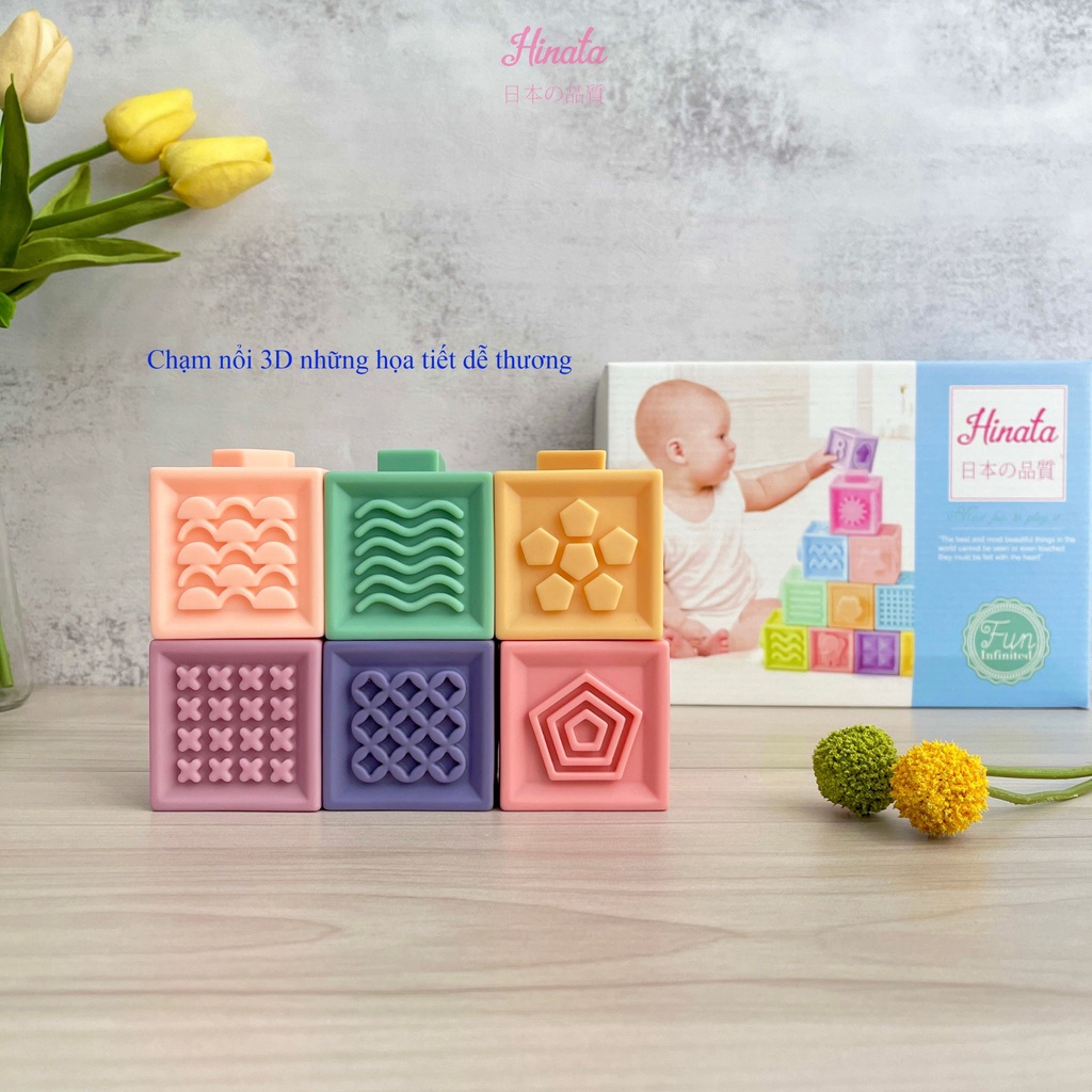 Bộ đồ chơi khối lắp ráp âm nhạc dành cho béHINATA - Chạm nổi 3D những họa tiết dễ thương BDC33