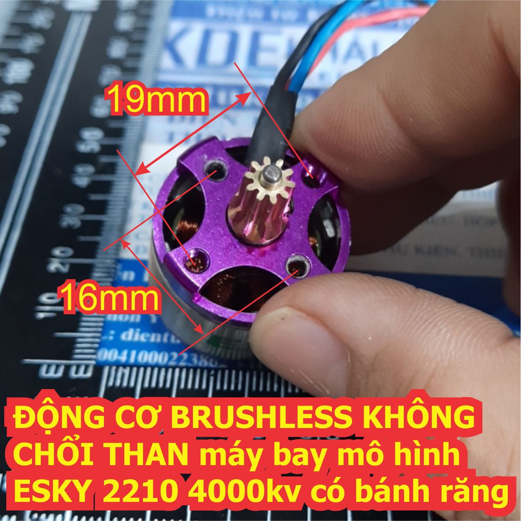 ĐỘNG CƠ BRUSHLESS KHÔNG CHỔI THAN máy bay mô hình ESKY 2210 4000kv, có bánh răng kde6947