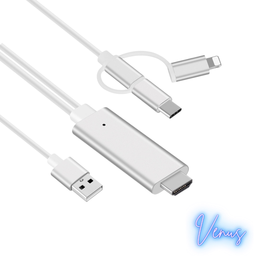 Cáp MHL 3 in 1, Dây kết nối đa năng giữa các dòng điện thoại với thiết máy chiếu và tivi