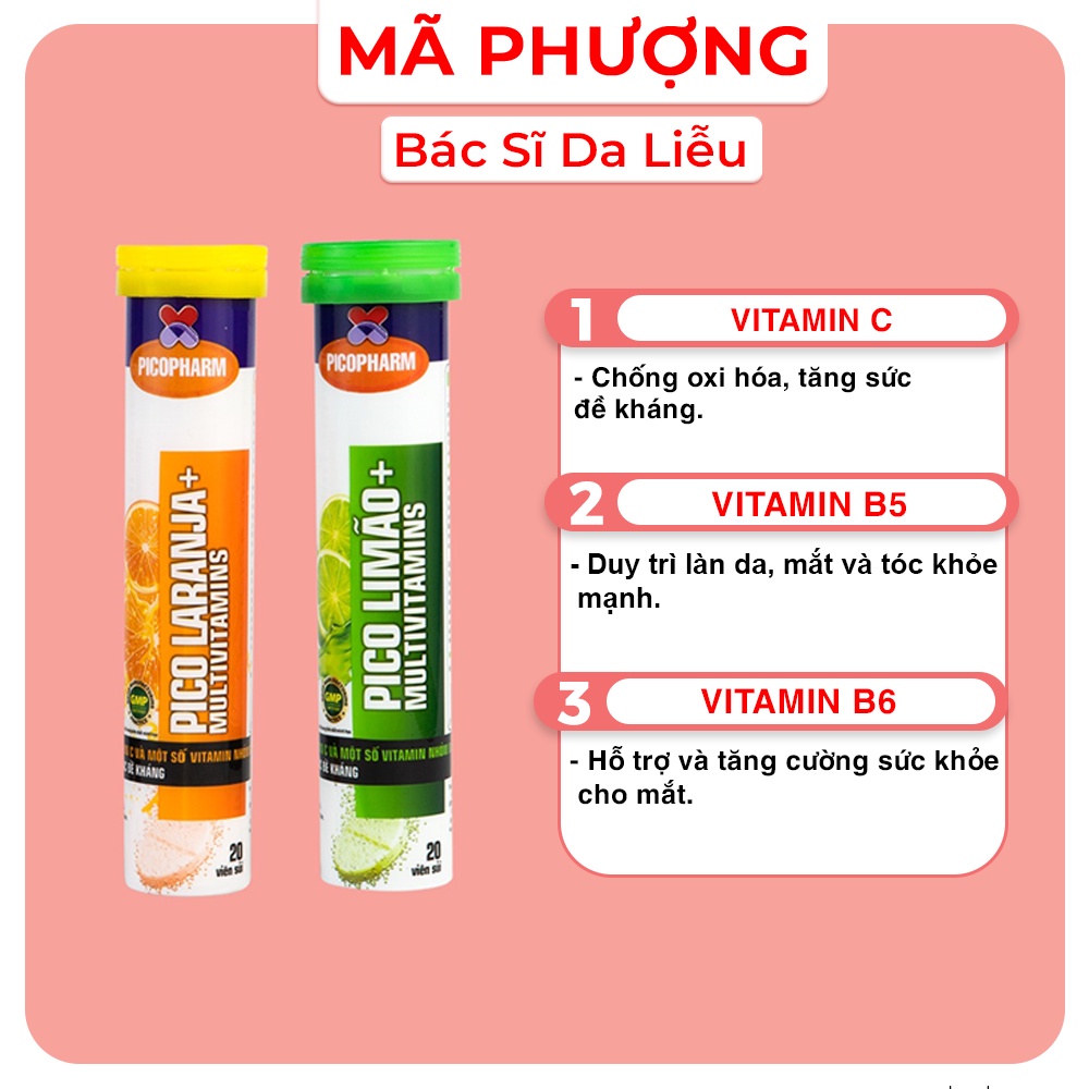 Viên sủi C bổ sung vitamin C tăng đề kháng, tăng cường hệ miễn dịch - Hàng Chính Hãng - Dược Mỹ Phẩm Bác Sĩ Mã Phượng