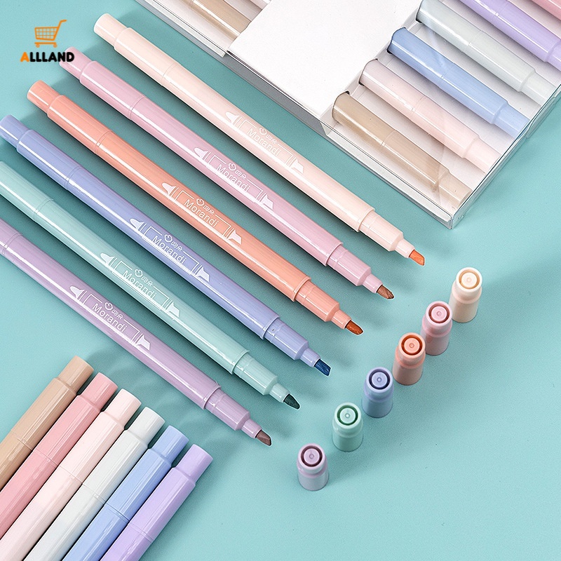 Set 6 Bút Đánh Dấu Mềm Mại Hai Đầu Dùng Đánh Dấu Trang Điểm Mắt Bắt Sáng/Đánh Dấu Cao Cấp