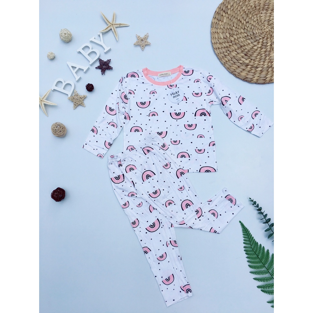 [Bé 18-32kg] Bộ Dài tay SIZE ĐẠI voi hồng Minky Mom Thun Lạnh mềm mịn mát cho bé trai, bé gái từ 18-32kg [ HÀNG CHUẨN ]