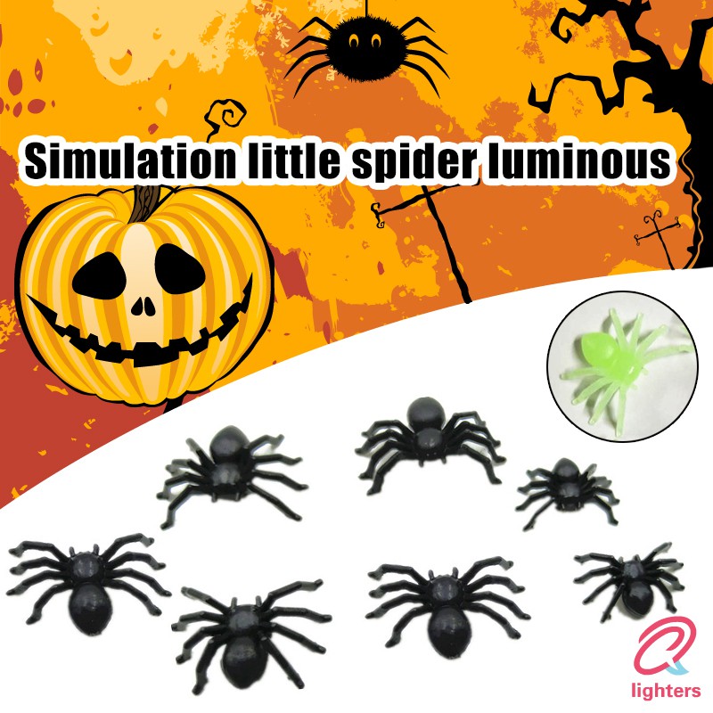 Set 50 Con Nhện Nhựa Phát Quang Trang Trí Halloween