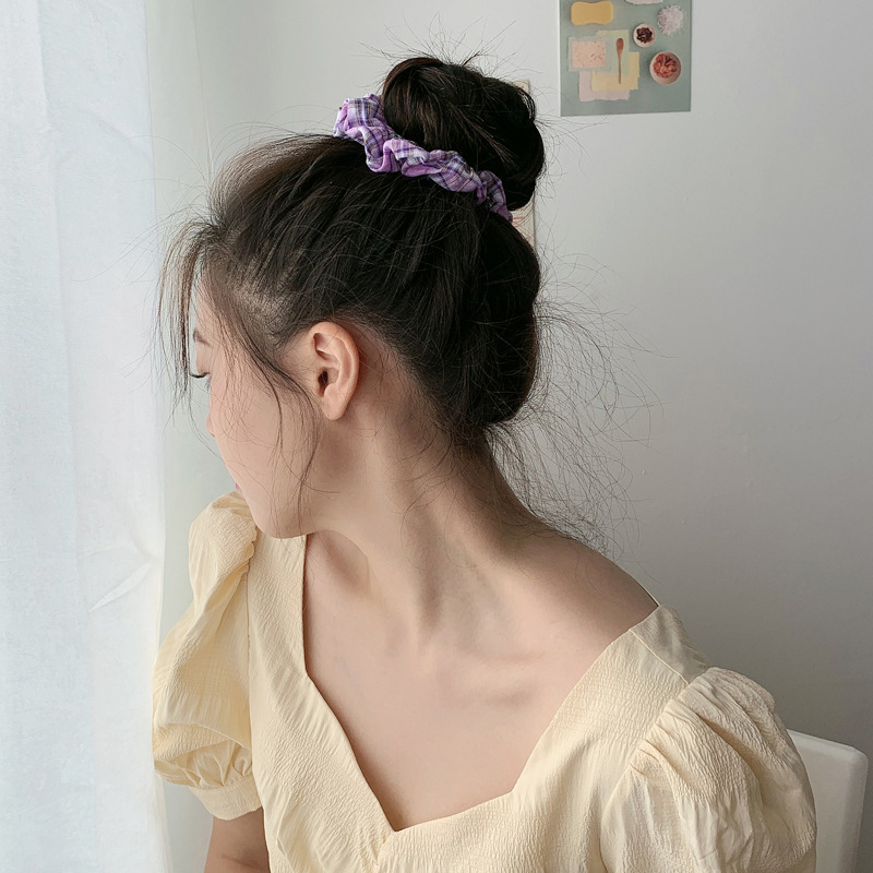 Dây buộc tóc màu hồng phong cách Pháp dành cho nữ