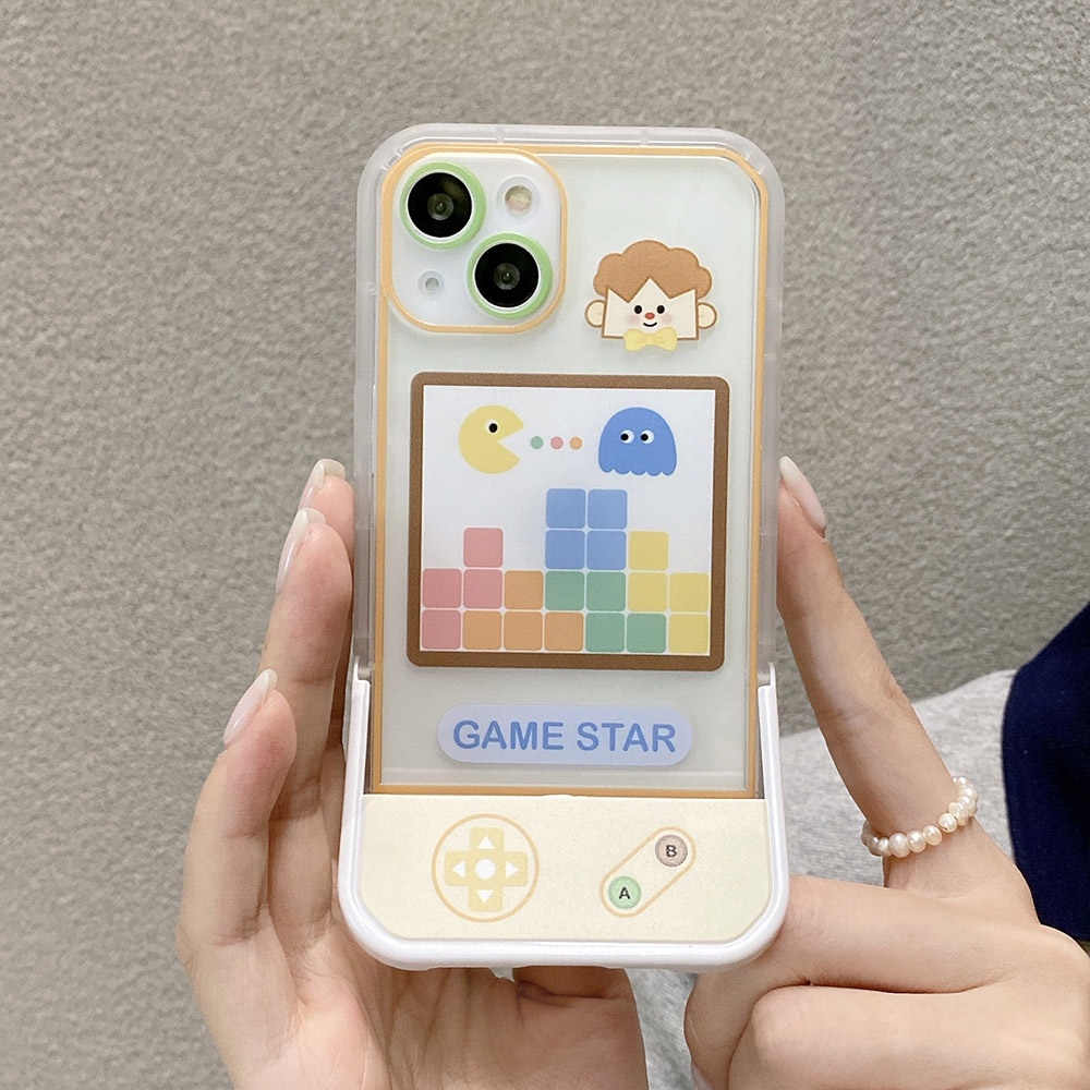 Ốp Điện Thoại Trong Suốt Có Giá Đỡ Hình Chú Chó Dễ Thương Cho iPhone 11 12 13 Pro Max XS Max XR X 6 6S 7 8 Plus SE 2 3