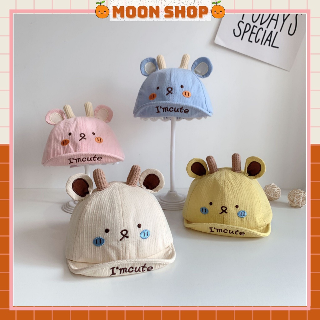 Mũ Lưỡi Trai Hình Chú Heo Đáng Yêu Cho Bé Từ 3-12 Tháng Tuổi Vòng Đầu 46-48cm