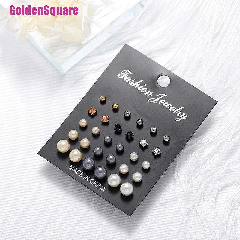Set 15 Đôi Bông Tai Hạt Ngọc Trai Nhiều Kiểu Dáng Cho Nữ