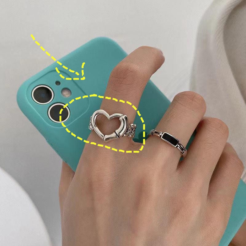 Nhẫn Hở Hình Trái Tim Rỗng Cá Tính Hợp Thời Trang Cho Nữ