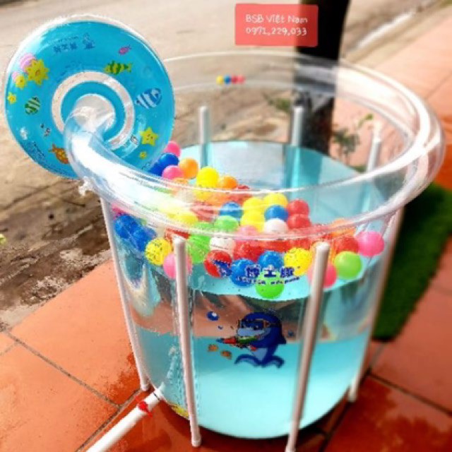 BỂ BƠI THÀNH CAO DOLPHIN CHO BÉ  size 80x80cm + Kèm phao cổ