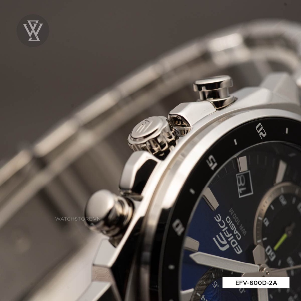 Đồng Hồ Quartz Nam Casio Edifice WATCHSTORE EFV-600D-2AVUDF, Mặt Kính Khoáng 43.8mm, Dây Kim Loại, Vỏ Thép Không Gỉ