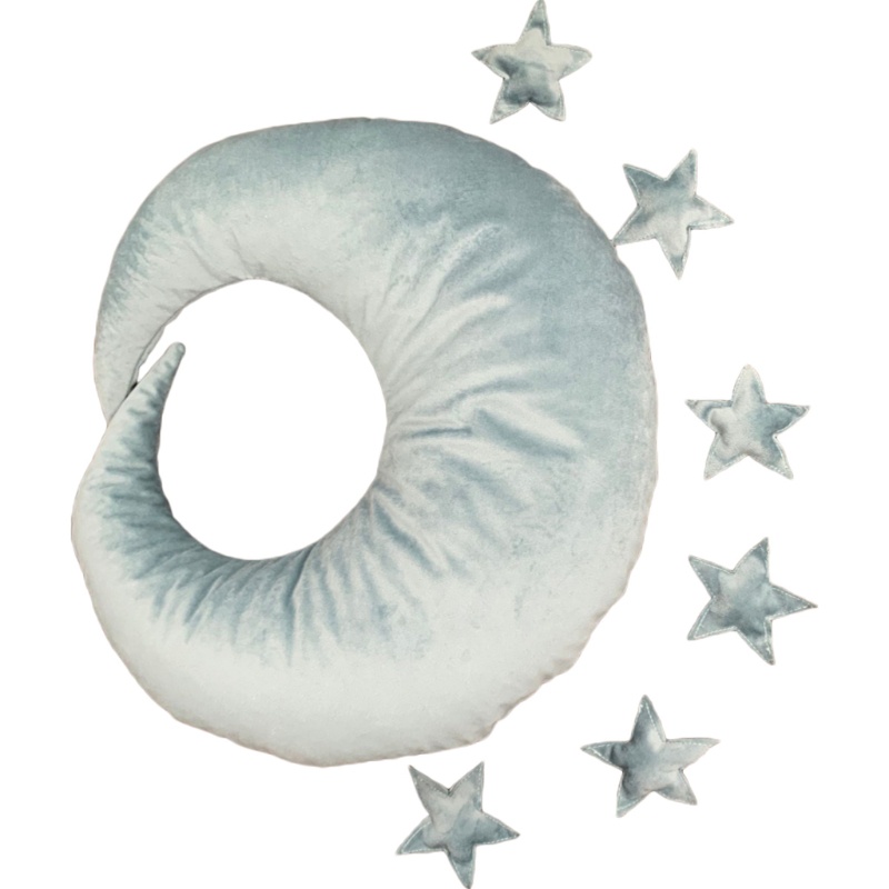 Set gối hình mặt trăng và ngôi sao làm đạo cụ chụp ảnh đáng yêu dành cho trẻ sơ sinh