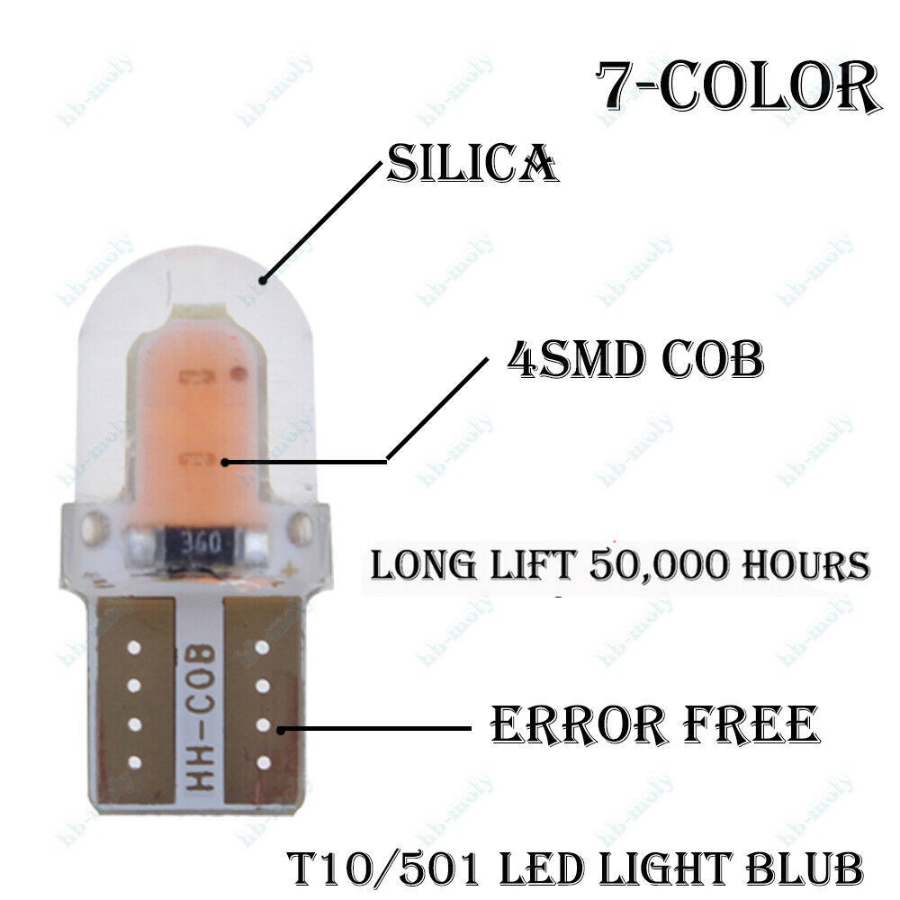 1 Bóng Đèn LED W5W T10 8SMD COB 194 Cho Xe Hơi