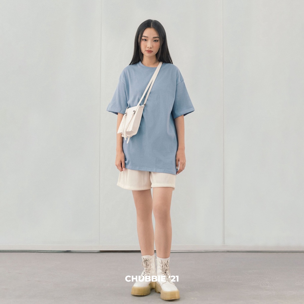 Áo thun tay lỡ CHUBBIE phông Unisex nam nữ Cotton 250gsm oversize form rộng nhiều màu